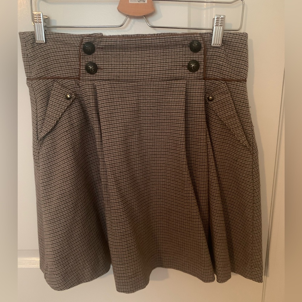 Classic Brown Plaid Women's Skirt